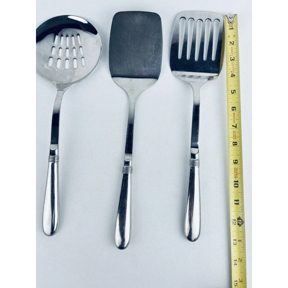 Oneida 18/8 Stainless Steel Paul Lot Of 3 Piece Serving Utensils Spatula Slotted